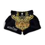 Golden Spiritual Stingray Print Muay Thai Boxing Shorts