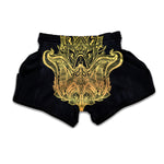 Golden Spiritual Stingray Print Muay Thai Boxing Shorts