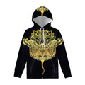 Golden Spiritual Stingray Print Pullover Hoodie