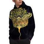 Golden Spiritual Stingray Print Pullover Hoodie