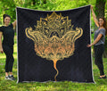 Golden Spiritual Stingray Print Quilt