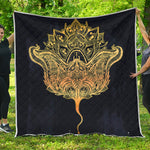 Golden Spiritual Stingray Print Quilt