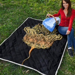 Golden Spiritual Stingray Print Quilt