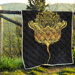 Golden Spiritual Stingray Print Quilt