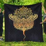 Golden Spiritual Stingray Print Quilt