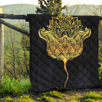 Golden Spiritual Stingray Print Quilt