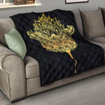 Golden Spiritual Stingray Print Quilt