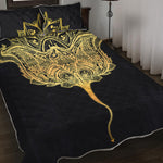 Golden Spiritual Stingray Print Quilt Bed Set