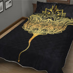 Golden Spiritual Stingray Print Quilt Bed Set