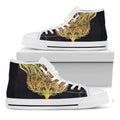 Golden Spiritual Stingray Print White High Top Sneakers