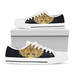 Golden Spiritual Stingray Print White Low Top Shoes