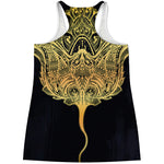 Golden Spiritual Stingray Print Women's Racerback Tank Top