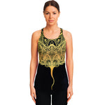 Golden Spiritual Stingray Print Women's Racerback Tank Top