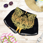 Golden Spiritual Stingray Print Women's Shorts