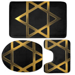 Golden Star of David Print 3 Piece Bath Mat Set