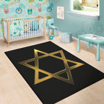 Golden Star of David Print Area Rug