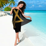 Golden Star of David Print Beach Sarong Wrap