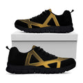 Golden Star of David Print Black Running Shoes