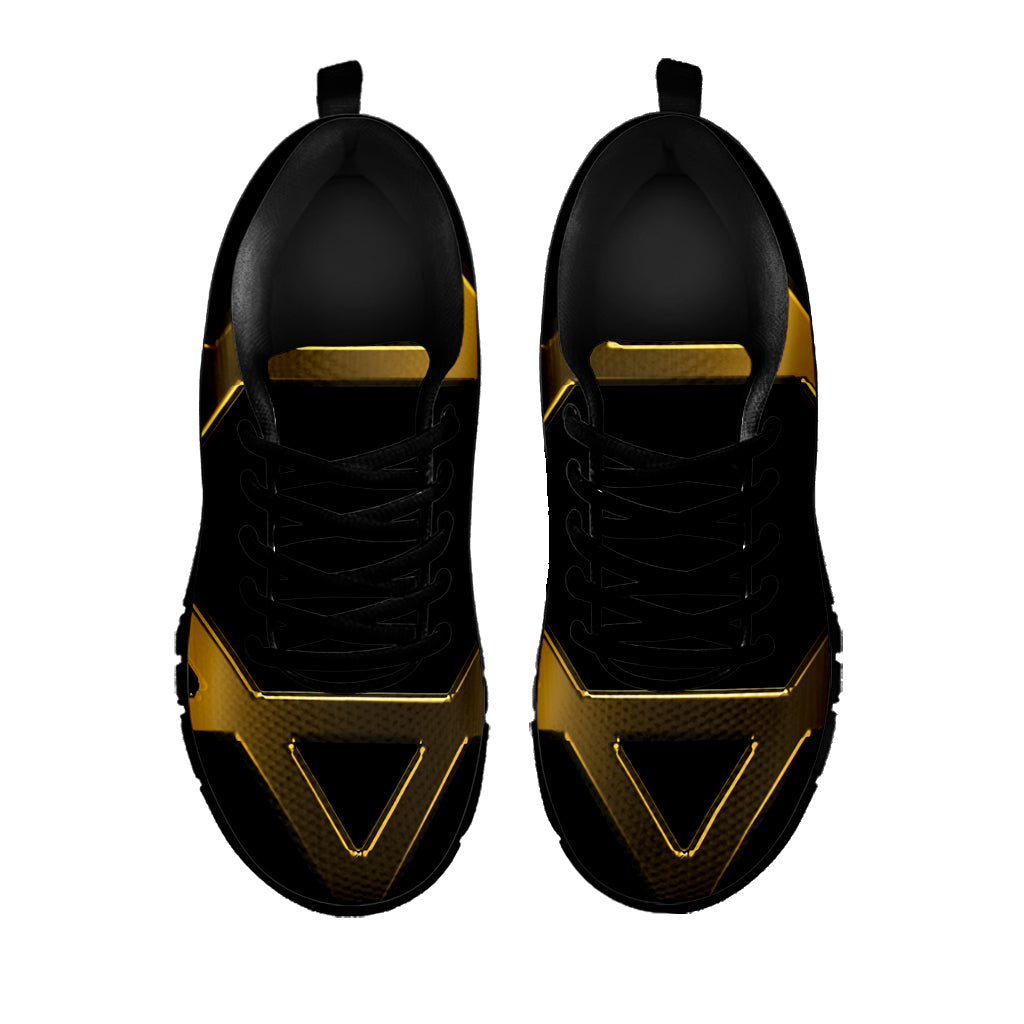 Golden Star of David Print Black Sneakers