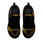 Golden Star of David Print Black Sneakers
