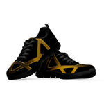 Golden Star of David Print Black Sneakers
