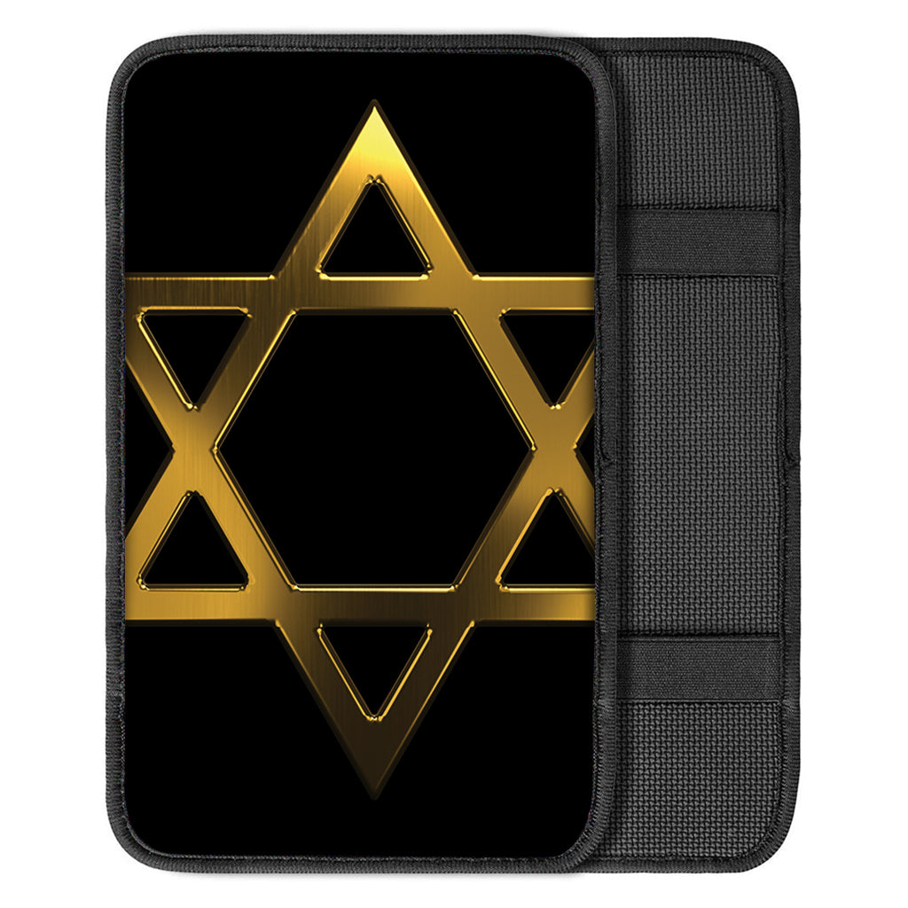 Golden Star of David Print Car Center Console Cover