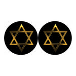 Golden Star of David Print Car Coasters