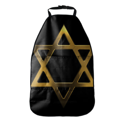 Golden Star of David Print Car Seat Organizers