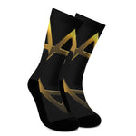 Golden Star of David Print Crew Socks