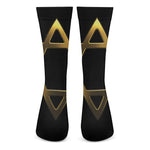 Golden Star of David Print Crew Socks