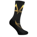 Golden Star of David Print Crew Socks
