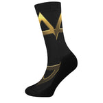Golden Star of David Print Crew Socks