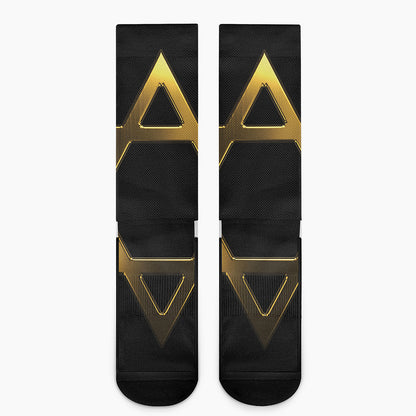Golden Star of David Print Crew Socks