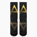 Golden Star of David Print Crew Socks
