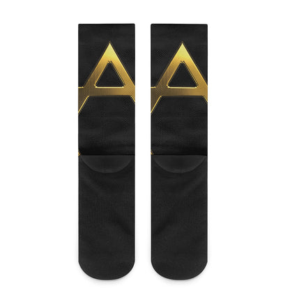 Golden Star of David Print Crew Socks
