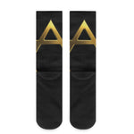 Golden Star of David Print Crew Socks