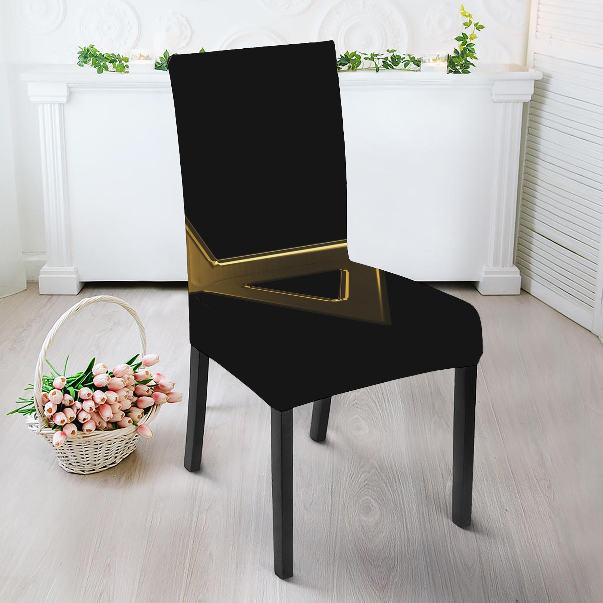 Golden Star of David Print Dining Chair Slipcover