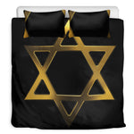 Golden Star of David Print Duvet Cover Bedding Set