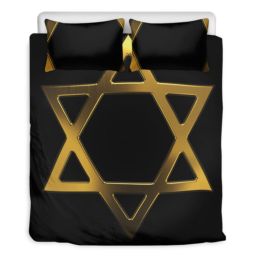 Golden Star of David Print Duvet Cover Bedding Set