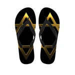 Golden Star of David Print Flip Flops