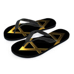 Golden Star of David Print Flip Flops