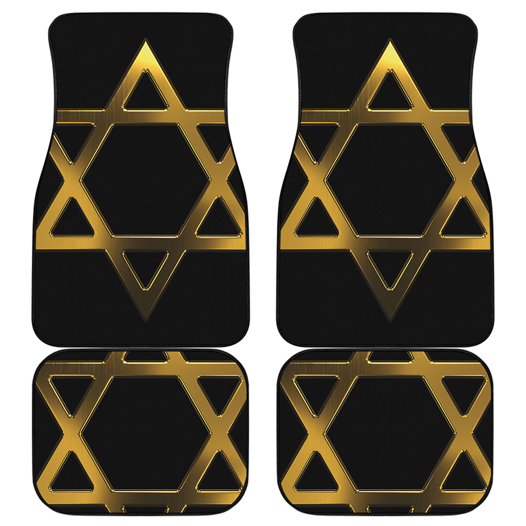 Golden Star of David Print Front and Back Car Floor Mats