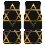 Golden Star of David Print Front and Back Car Floor Mats