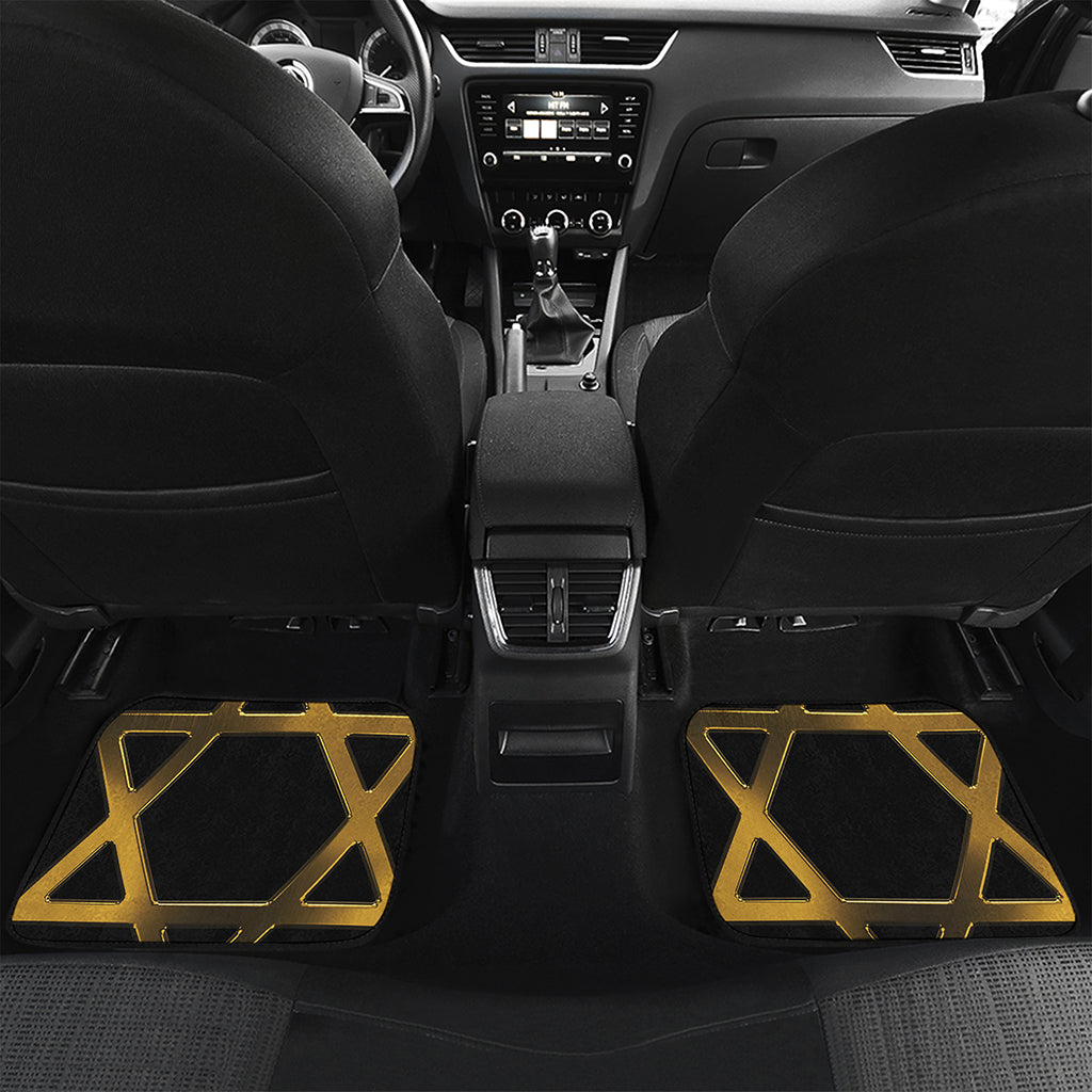 Golden Star of David Print Front and Back Car Floor Mats