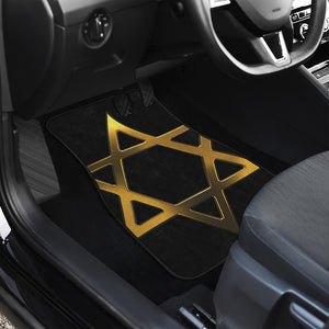 Golden Star of David Print Front Car Floor Mats