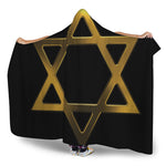 Golden Star of David Print Hooded Blanket