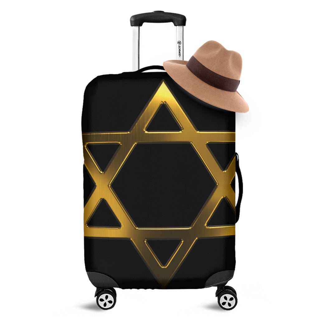 Golden Star of David Print Luggage Cover