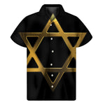 Golden Star of David Print Men's Short Sleeve Shirt