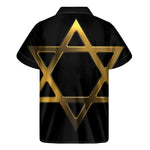 Golden Star of David Print Men's Short Sleeve Shirt