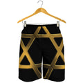 Golden Star of David Print Men's Shorts